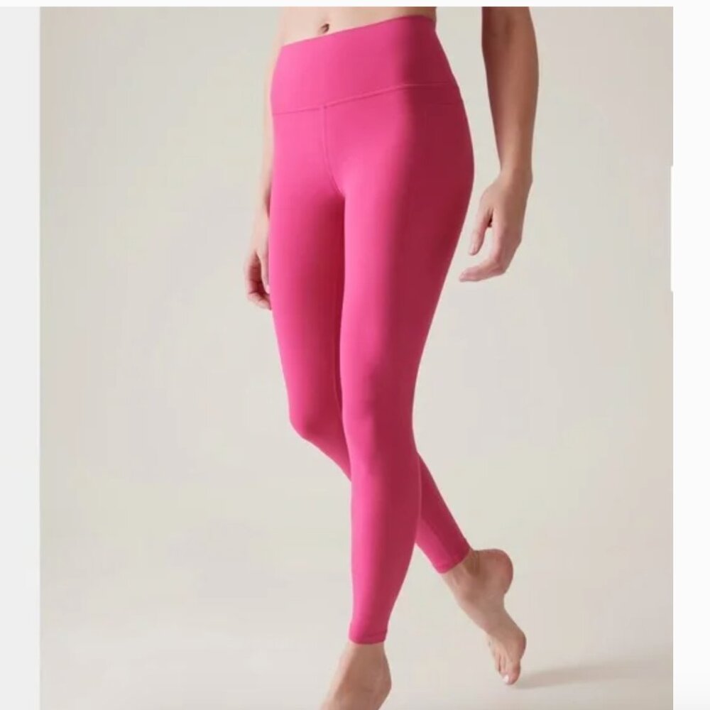 NWOT Athleta Transcend High Rise Stash Tight - Salvia Pink *25"